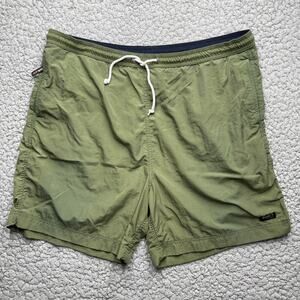 Guide Series Swim Trunks Mens XL Green Drawstring Nylon Zip Pockets